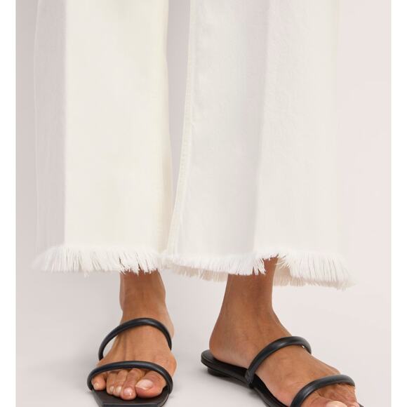 NWOT Everlane The Mariner Wide Leg Cropped Jean In Frayed Hem Bone Size 23 - Picture 3 of 10